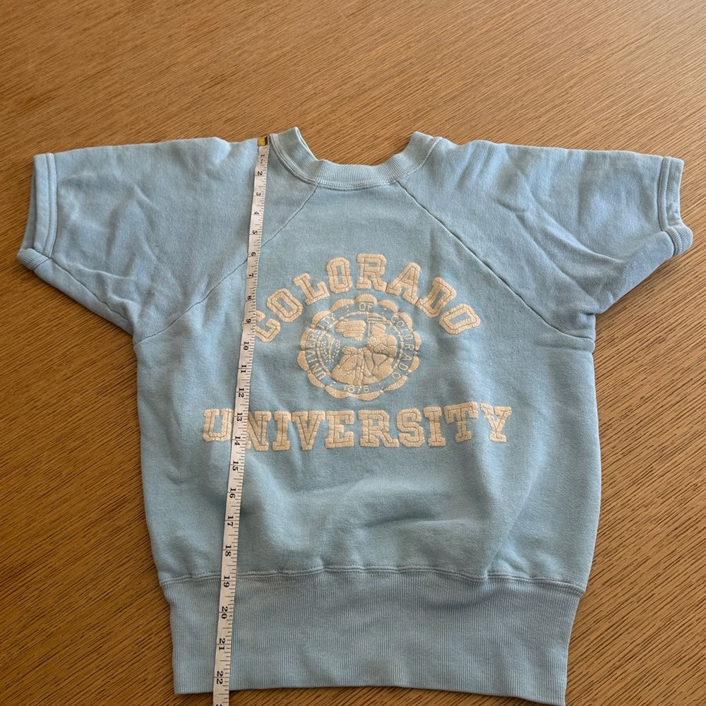 Vintage Blue Colorado University Short Sleeve Sweatshirt - Picture 4 of 6